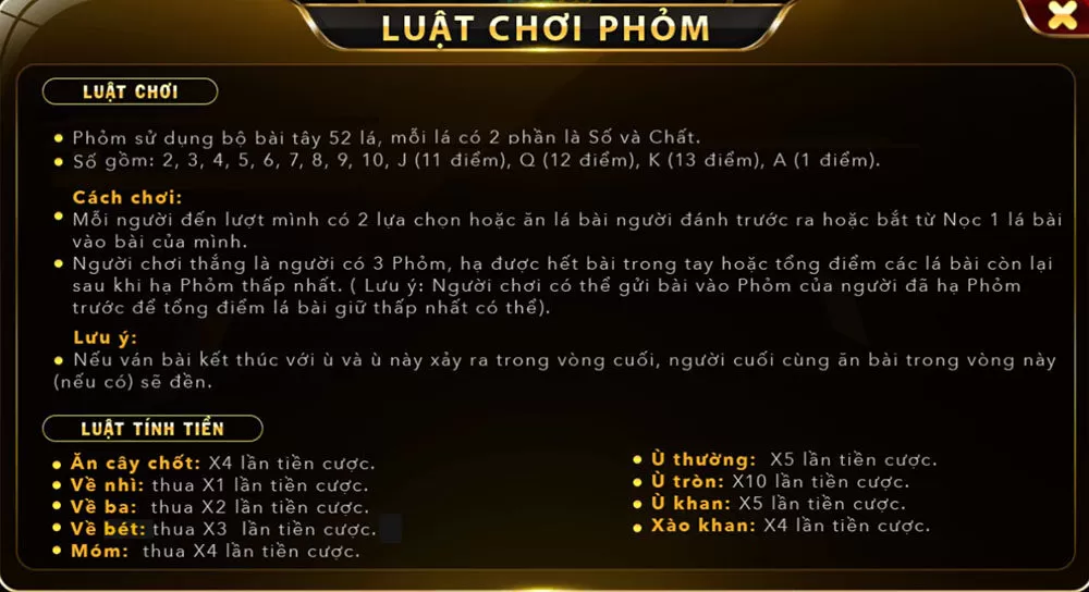 Hướng dẫn chơi Phỏm K8cc đơn giản